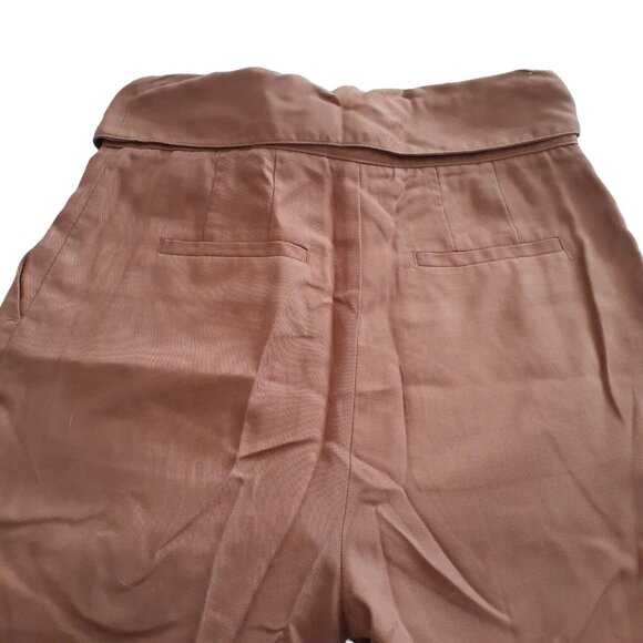 Cartonnier Anthropologie Cuff Pants Pleated Tie Front Rust High Waisted 6 - Picture 5 of 16